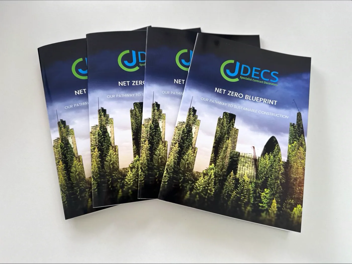 Printed copies of the CJ Decorators Net Zero Blueprint